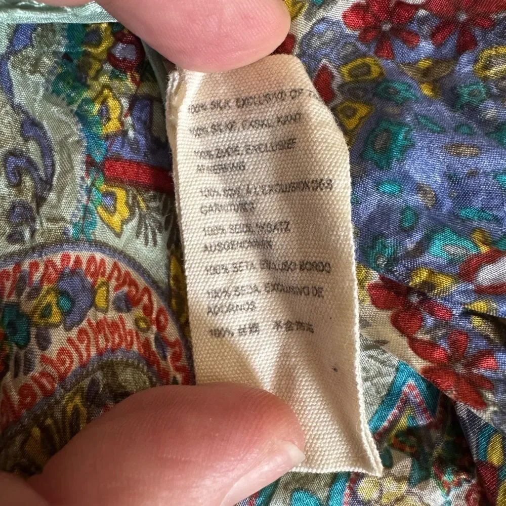 100% Silk Multi Colored Scarf Wrap Shawl